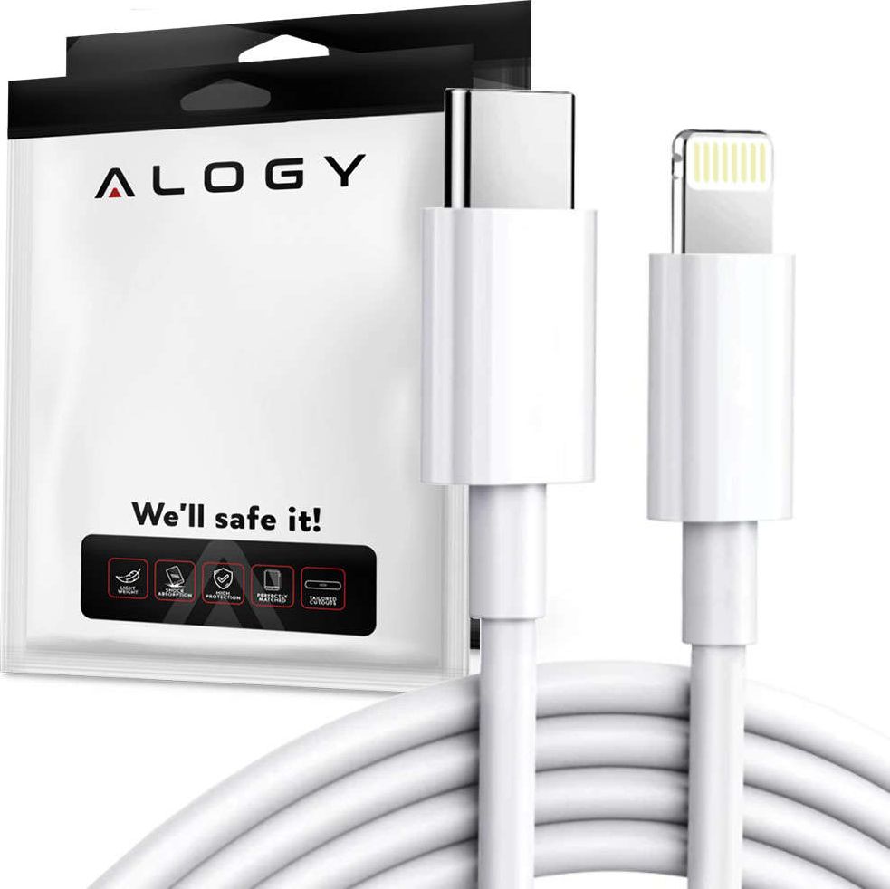 Фото - Кабель Alogy Kabel USB  USB-C - Lightning 1 m Biały  (10971)