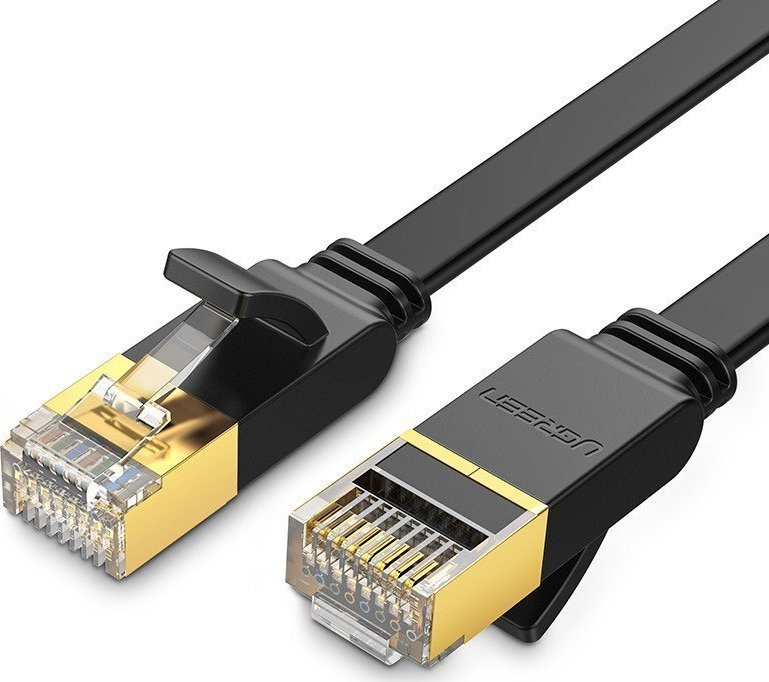 Ugreen Płaski kabel sieciowy UGREEN NW106 Ethernet RJ45, Cat.7, STP, 10m (czarny)