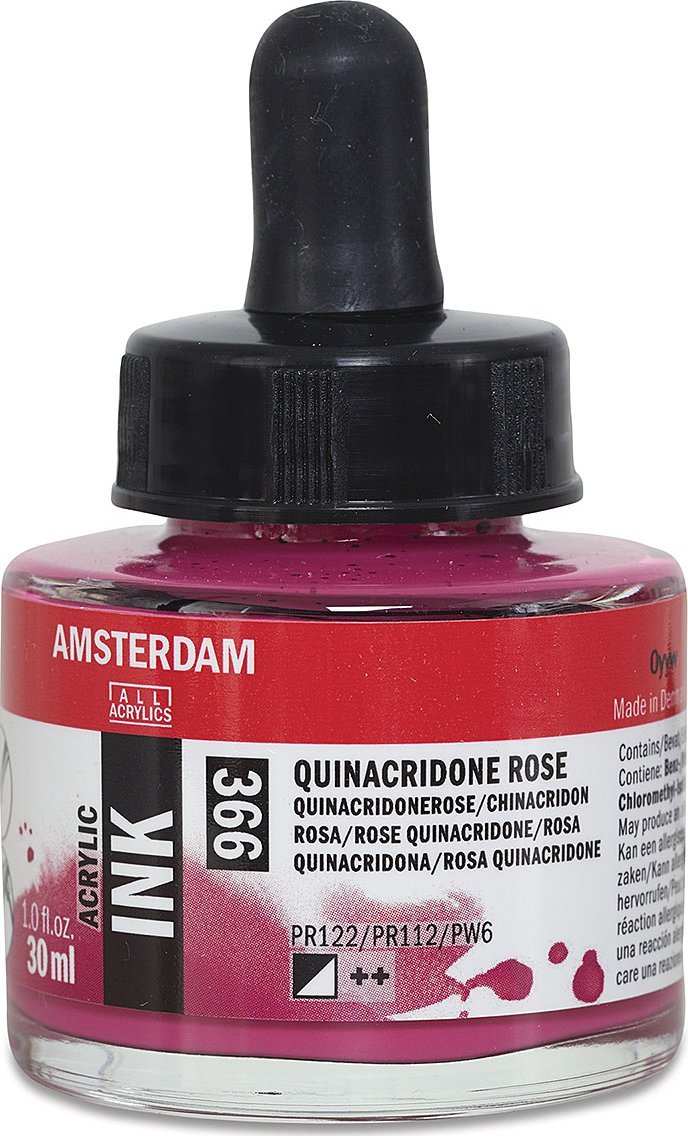 Artequipment Amsterdam Acrylic Ink Bottle Quinacridone Rose 366