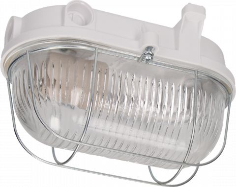 Orno OVAL 100 7063NB oprawa oświetleniowa, 100W, E27, IP54, klosz szklany, stalowa osłona, podstawa bakelitowa