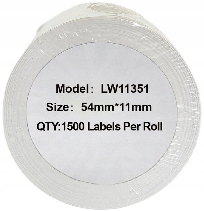 Etykieta DYMO LW 11351 54mm x 11mm 1500s czarny na białym zamiennik S0722360