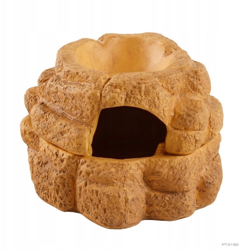 Exo Terra Big Rock, kryjówka z miską, do terrarium, ceramiczna, S, 11x13x8 cm, 20 ml