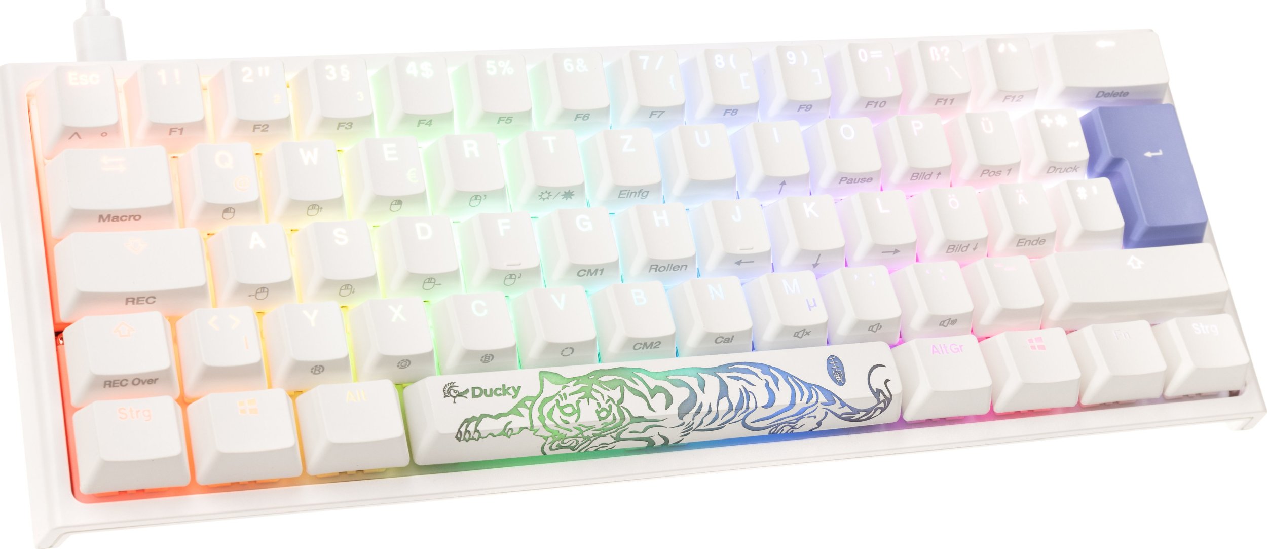 Klawiatura Ducky Ducky One 2 Pro Mini White Edition Gaming Tastatur, RGB LED - Cherry Blue