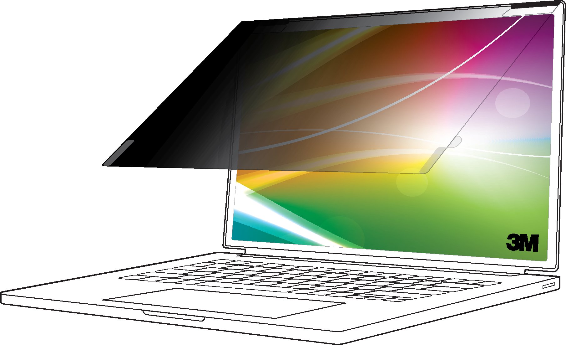 Filtr 3M Filtr przeciwsłoneczny do notebooka jasny ekran odpinany Flip/Kleber 35 cm (13.8") czarny