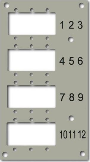 EFB Panel przedni do przełącznicy 53705.1V3 na 12 adapterów (53705.4V2B2)