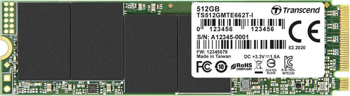 Dysk SSD Transcend MTE662T2 512GB M.2 2280 PCI-E x4 Gen3 NVMe (TS512GMTE662T)