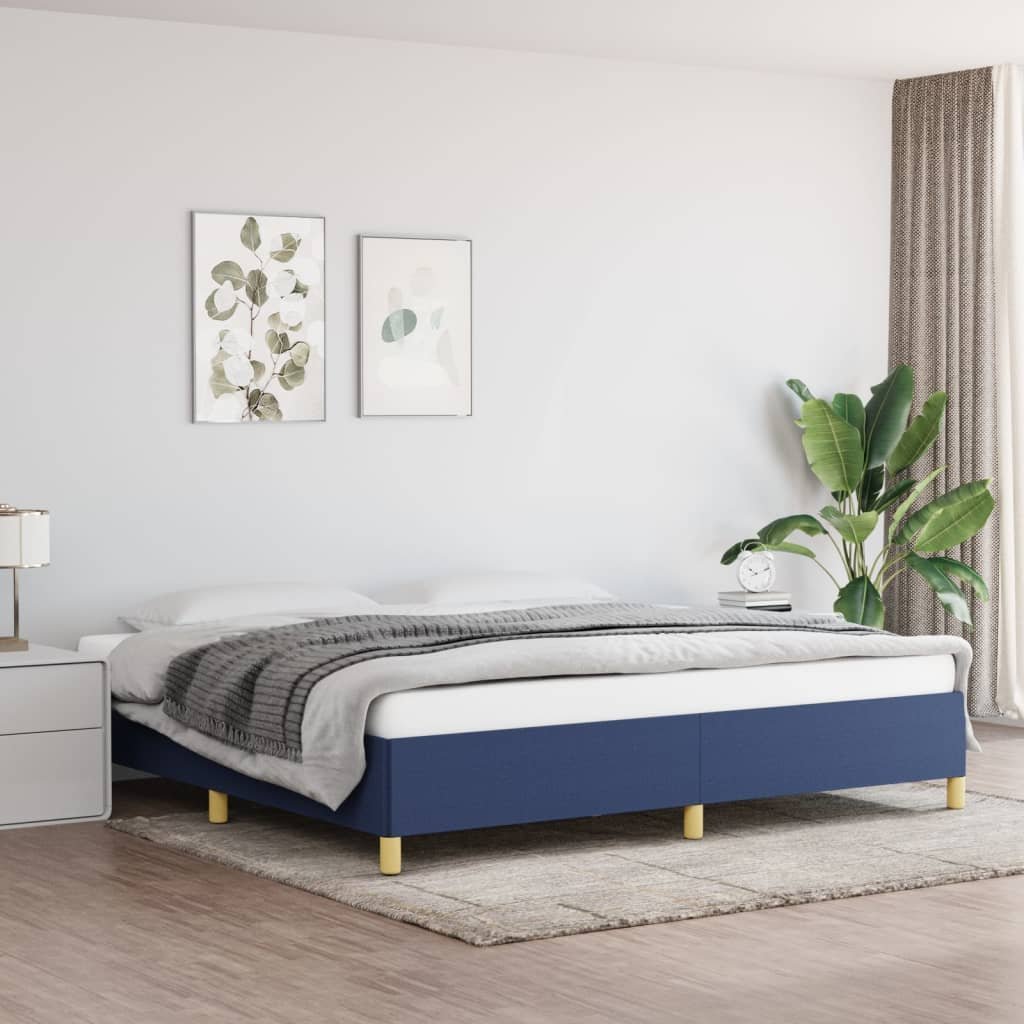 Фото - Ліжко VidaXL Rama łóżka, niebieska, 200x200 cm, obita tkaniną 