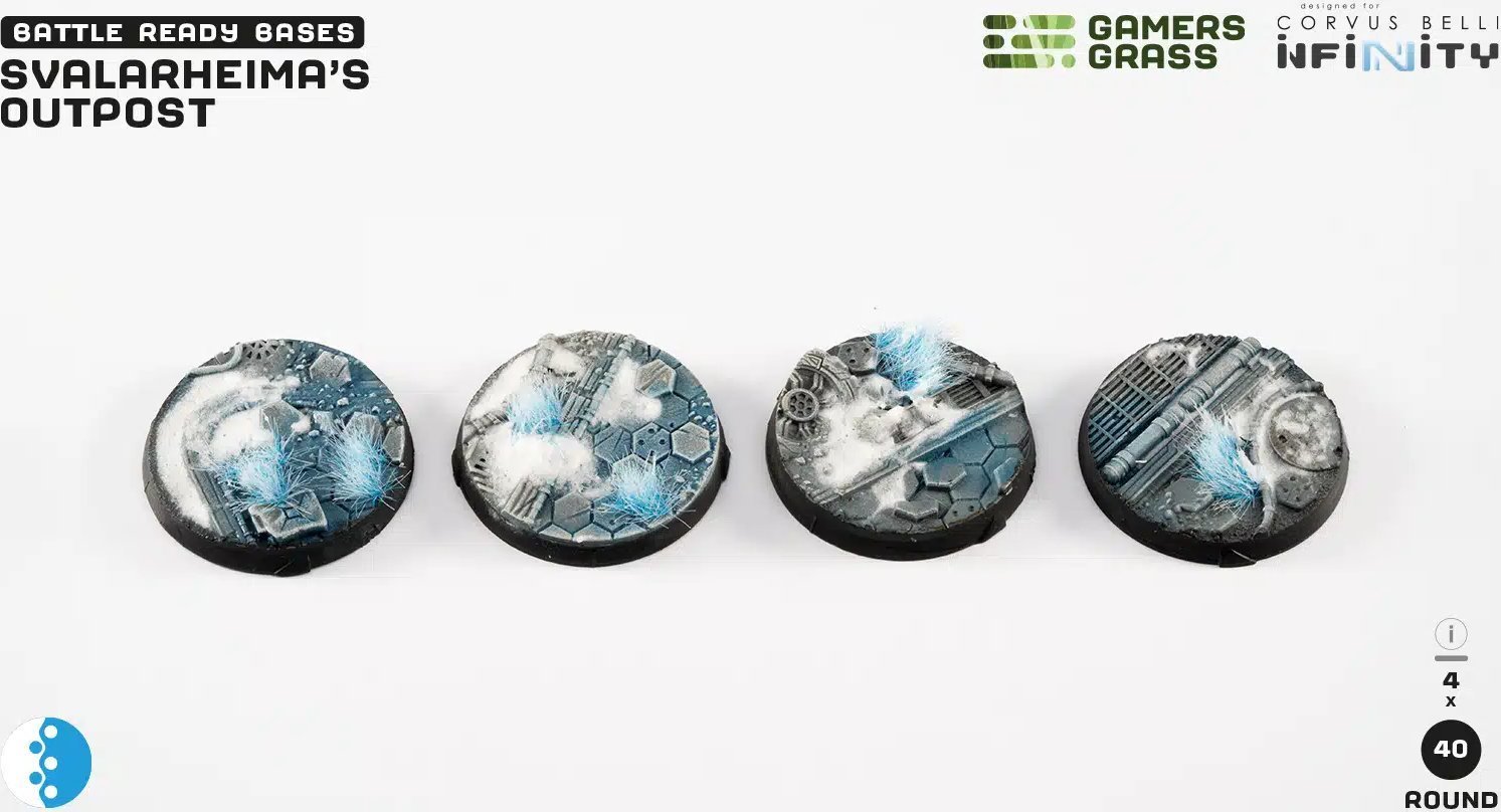 Gamers Grass Gamers Grass: Infinity - Svalarheimas Outpost - Round 40mm (x4)