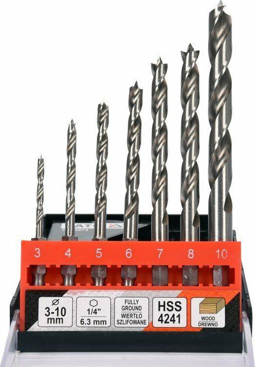 Wiertło Yato YATO ZESTAW WIERTEŁ SPIRALNYCH DO DREWNA 3-10mm HEX YT-33873