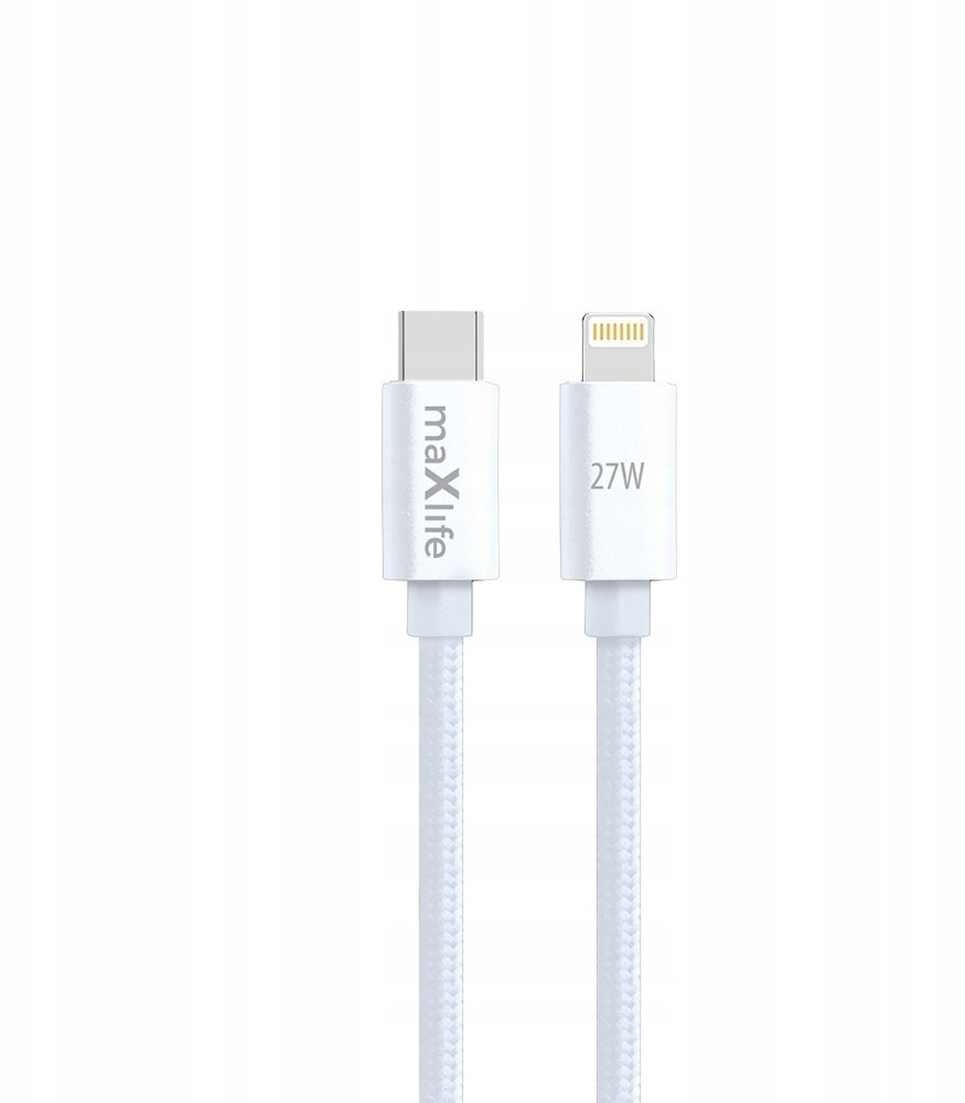 Maxlife kabel MXUC-12 USB-C - Lightning 2,0 m 27W biały