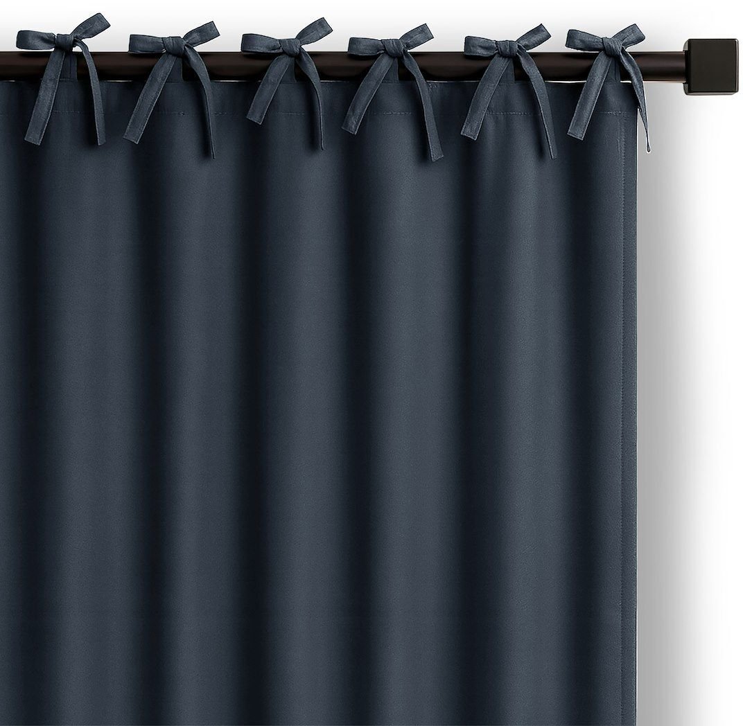 Zasłona indygo CARLI 140x250 cm matowa na troczkach do salonu Restilo