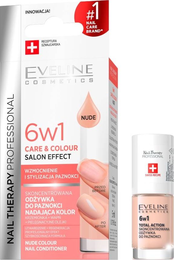 Eveline Nail Therapy Odżywka do paznokci nadająca kolor 6w1 NUDE 5ml