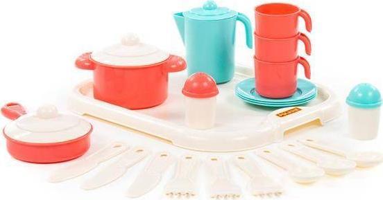 Wader Polesie 54814 Zestaw naczyń "Nastka" z tacą w siatce - 54814 POLESIE