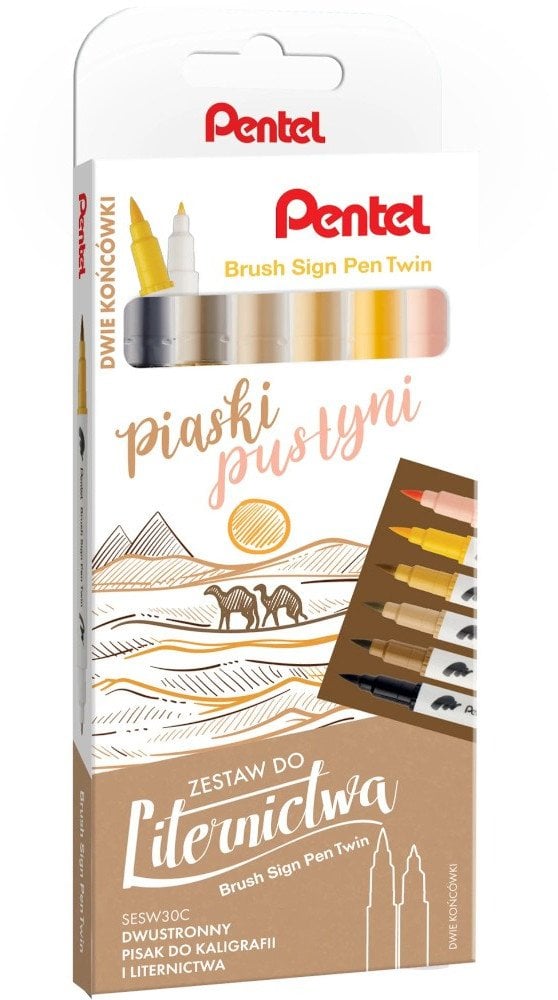 Pentel Pisaki pędzelkowe Brush Sign Pen Twin SESW3