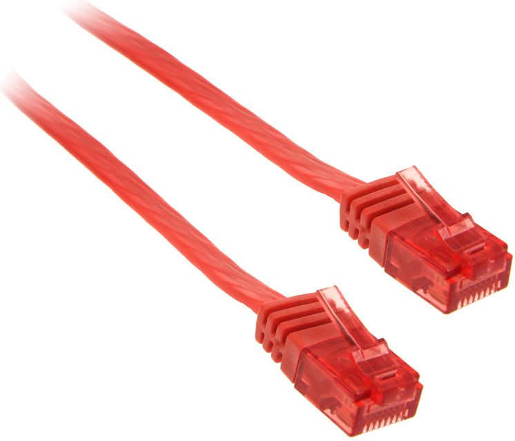 Фото - Кабель InLine 1,5m kabel sieciowy U/UTP 1000 Mbit Cat.6 RJ45 czerwony  (71614R)