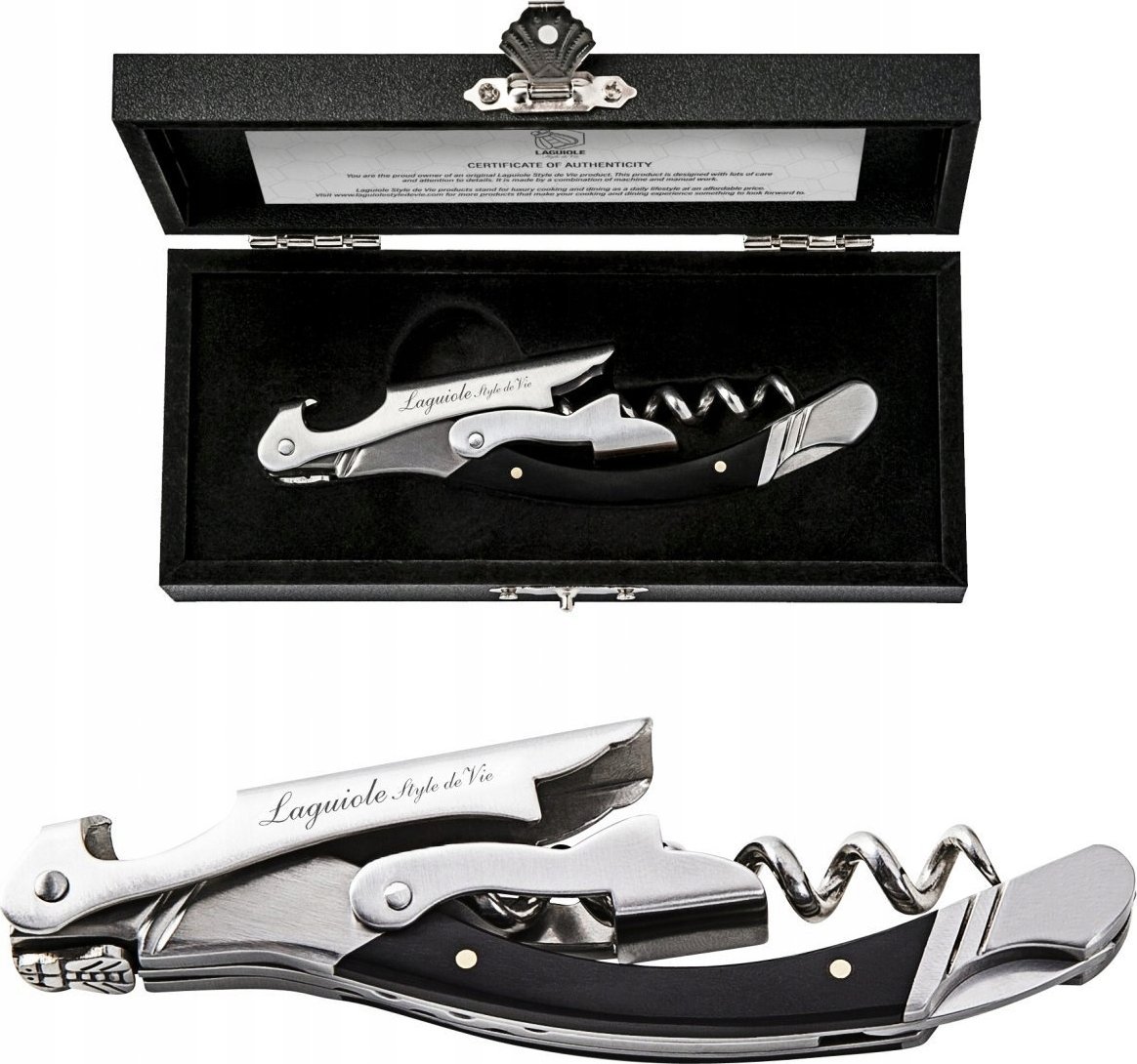 Laguiole Tradition Korkociąg Luxury Line Heban + Eleganckie pudełko