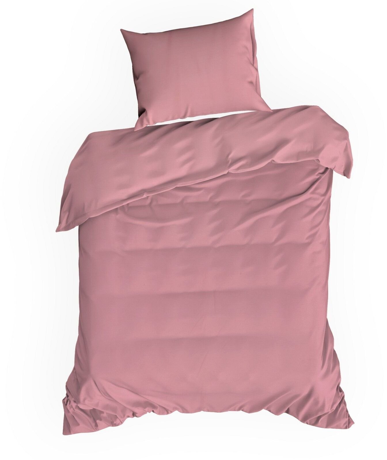 Design 91 Pościel z mikrofibry 140x200 + 70x80 cm różowa gładka