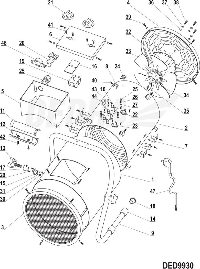 Dedra Silnik YZF48213H 5/25W 1300/1550RPM