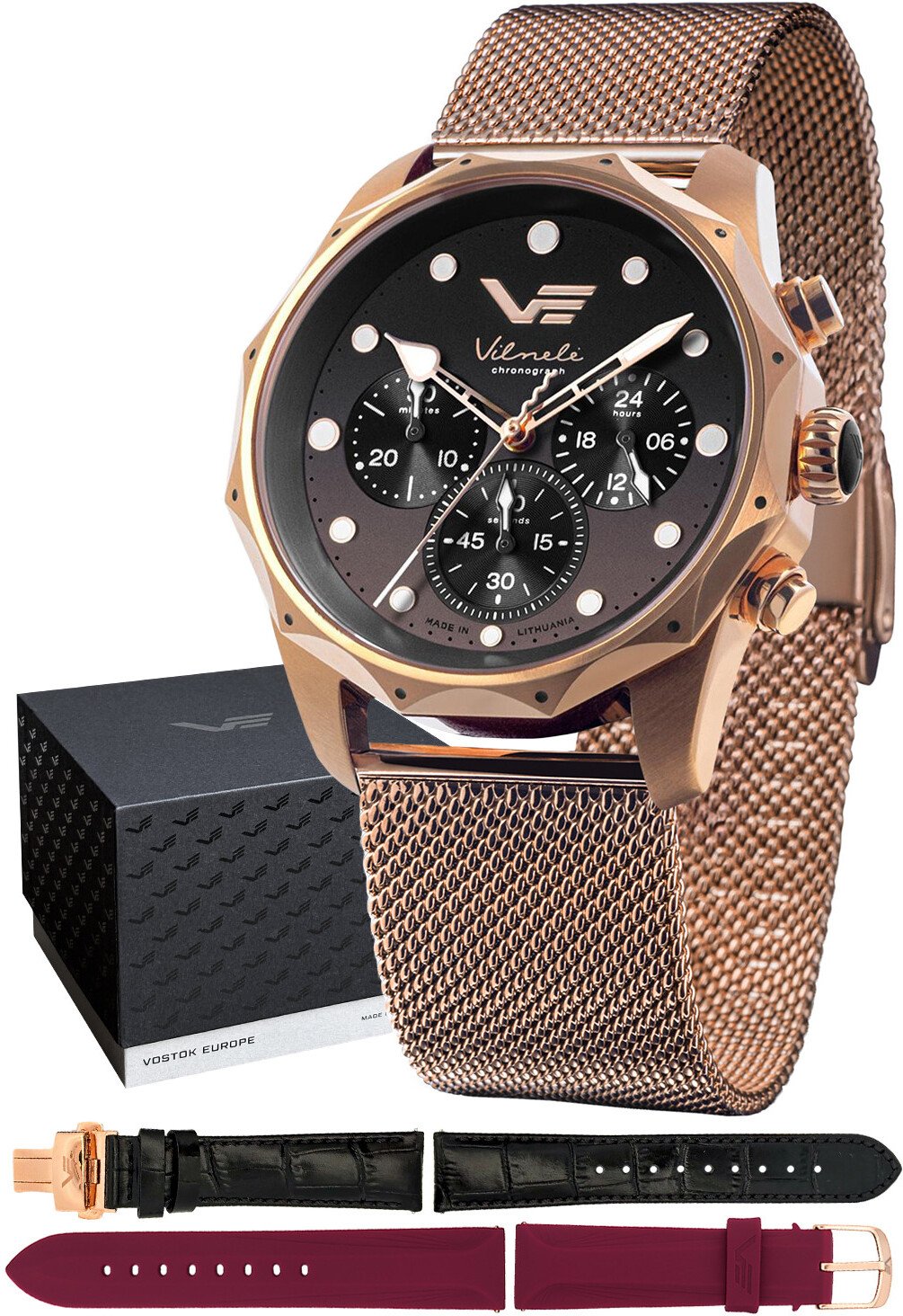 Zegarek damski Vostok Europe JS20-125B751BM różowe złoto