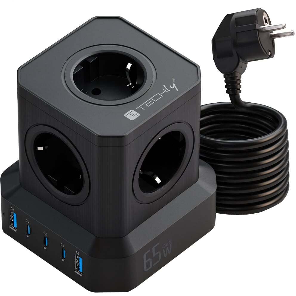 Ładowarka Techly Kostka zasilajaca GaN Power Cube 230V 65W 3x USB-C 2x USB-A