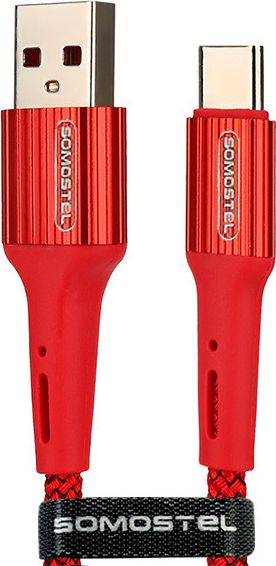 Kabel USB Somostel USB-A - USB-C 1 m Czerwony (025697)