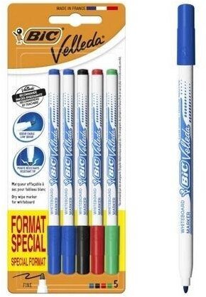 Bic Marker suchościeralny Velleda Fine 5kol EDUKAMP (3086123333697)