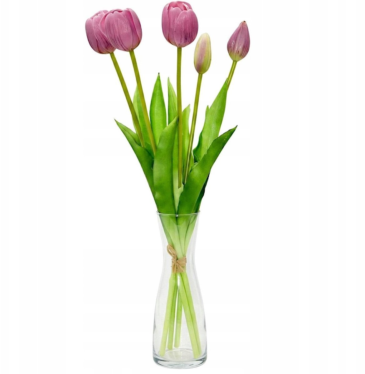 Saska Garden BUKIET 5 TULIPANÓW FIOLETOWYCH 39CM JAK ŻYWYCH DEKORACJA WIOSENNA