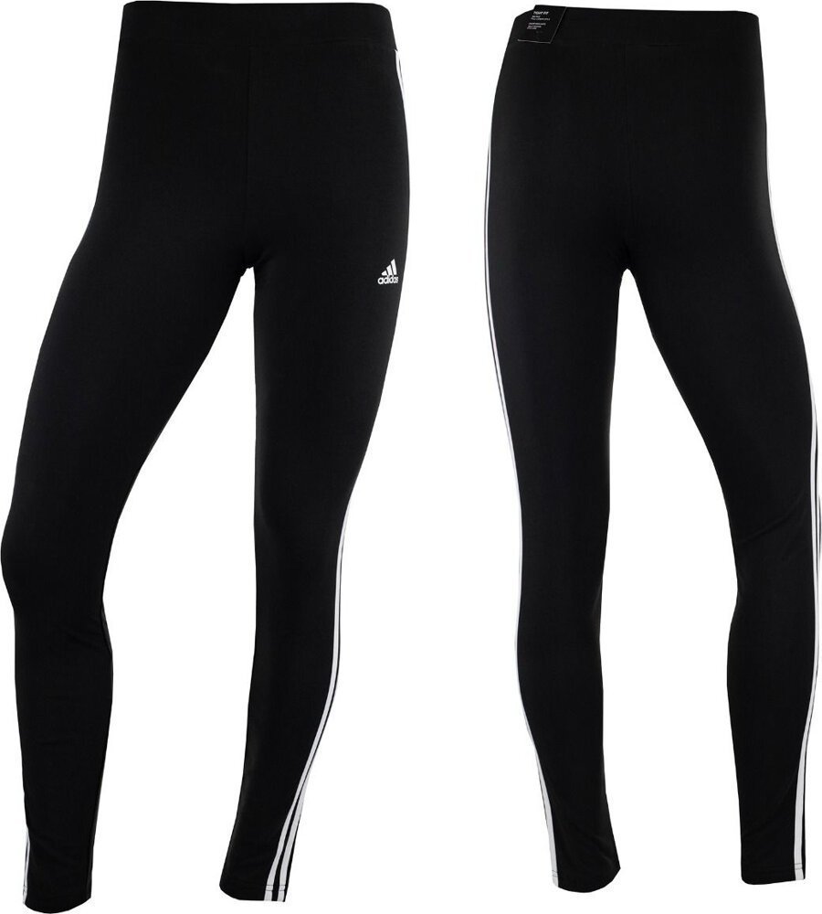 Adidas Legginsy dla dzieci Essentials 3-Stripes Cotton Tights czarny IC3623 128cm