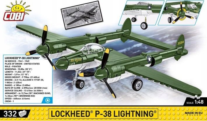 Cobi Klocki Lockheed P-38 Lightning 332 klocki Cobi Klocki