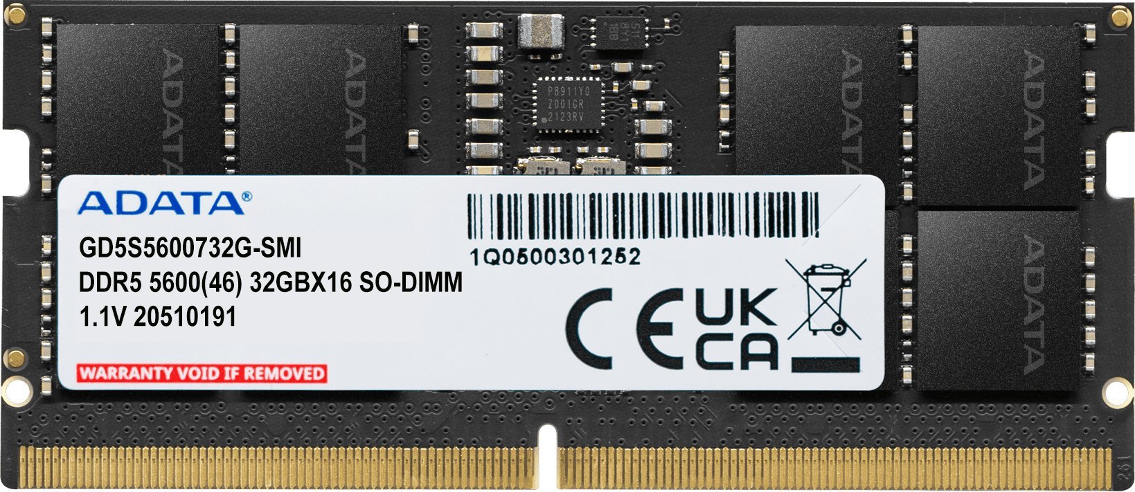 Pamięć do laptopa ADATA Gold, SODIMM, DDR5, 32 GB, 5600 MHz, CL46 (GD5S5600732G-SMI)
