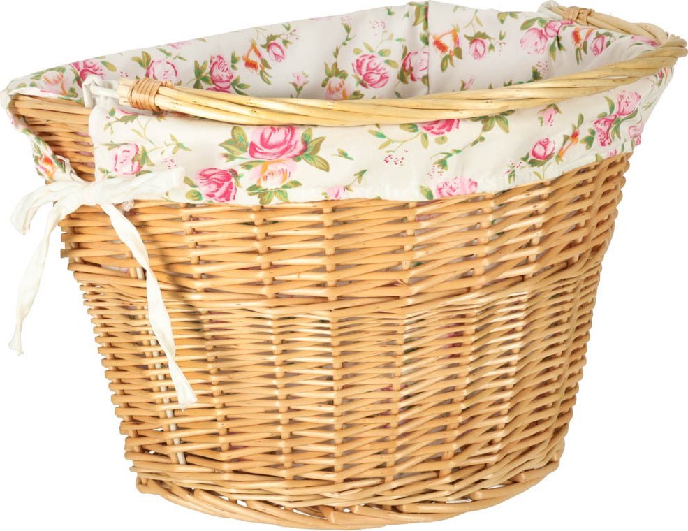 KIK Kosz wiklinowy na rower kosz przedni pleciony wkład w kwiaty