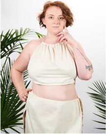 Yeye Biustonosz na saunę XXL w 100% bawełna Ecru XL