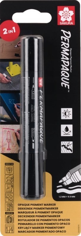 Sakura Marker Permapaque Dual Point czarny,