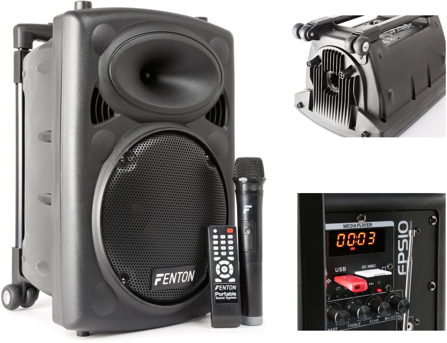 Kolumna Fenton Kolumna mobilna z mikrofonem 150W FPS10 one size