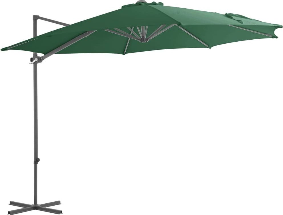 Zdjęcia - Parasol VidaXL  wiszący ze stalowym słupkiem, 300 cm, zielony 