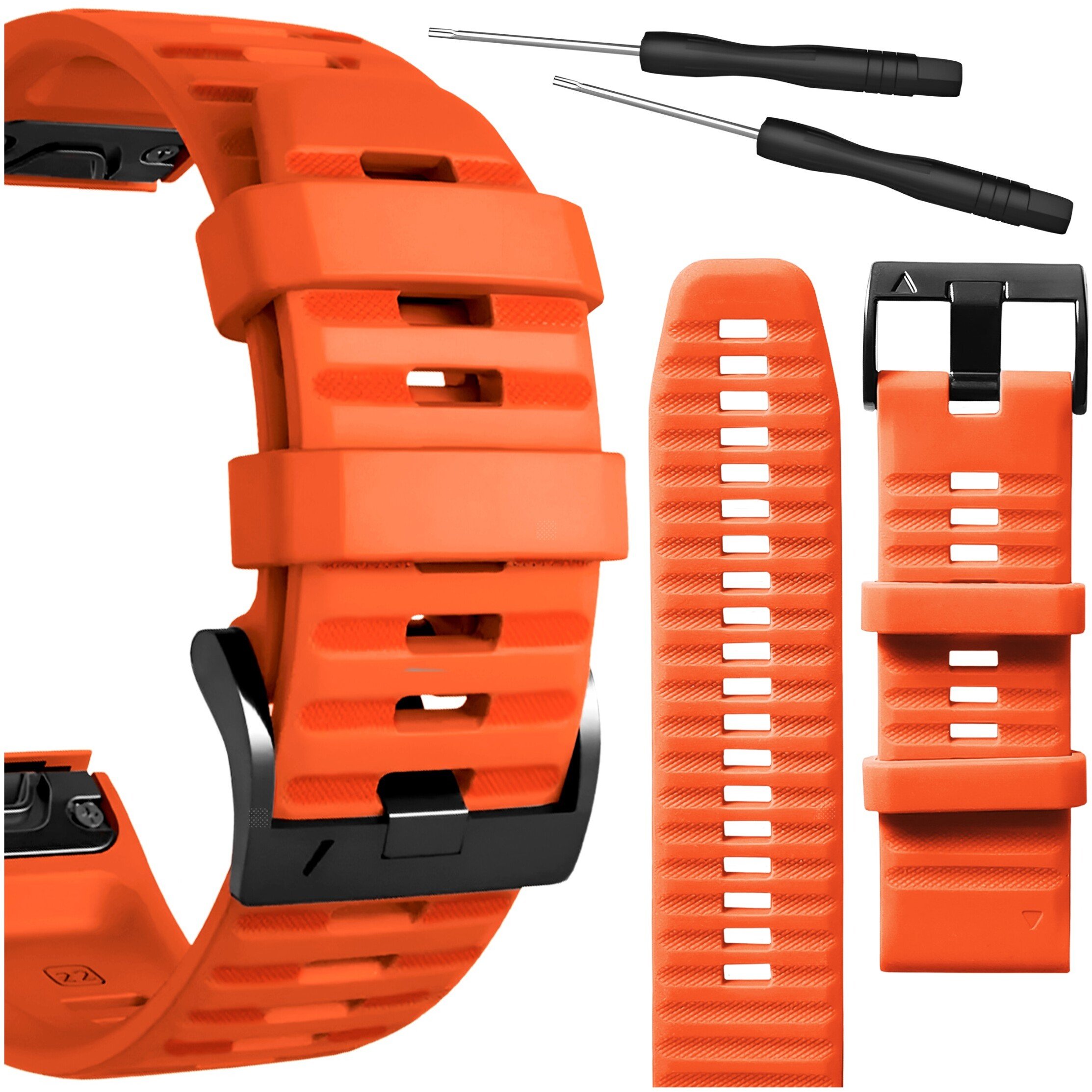 ChronSmarta Pasek ChronSmarta do Garmin Fenix 5X 6X 7X Pro Solar Epix Pro 51mm QuickFit (Pomarańczowy)