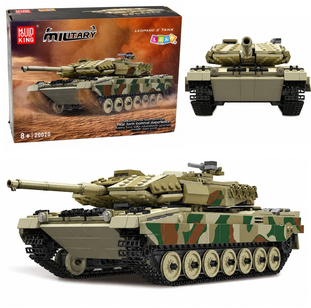LeanToys Klocki Konstrukcyjne Czołg Wojskowy Leopard Zdalnie Sterowany RC 1100 el.