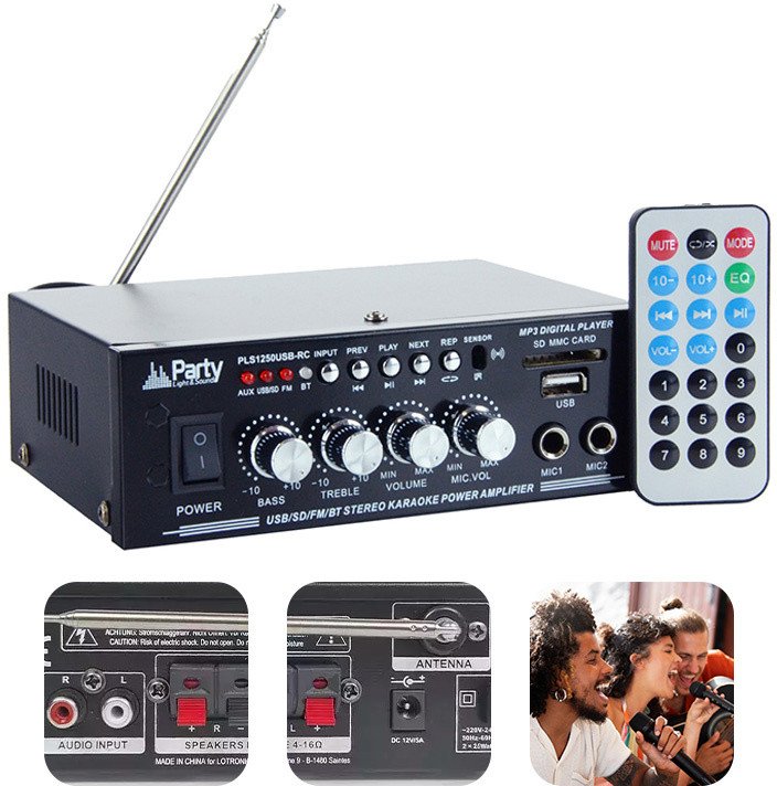 Party Light&Sound Wzmacniacz karaoke 2x 25W PLS1250USB-RC one size