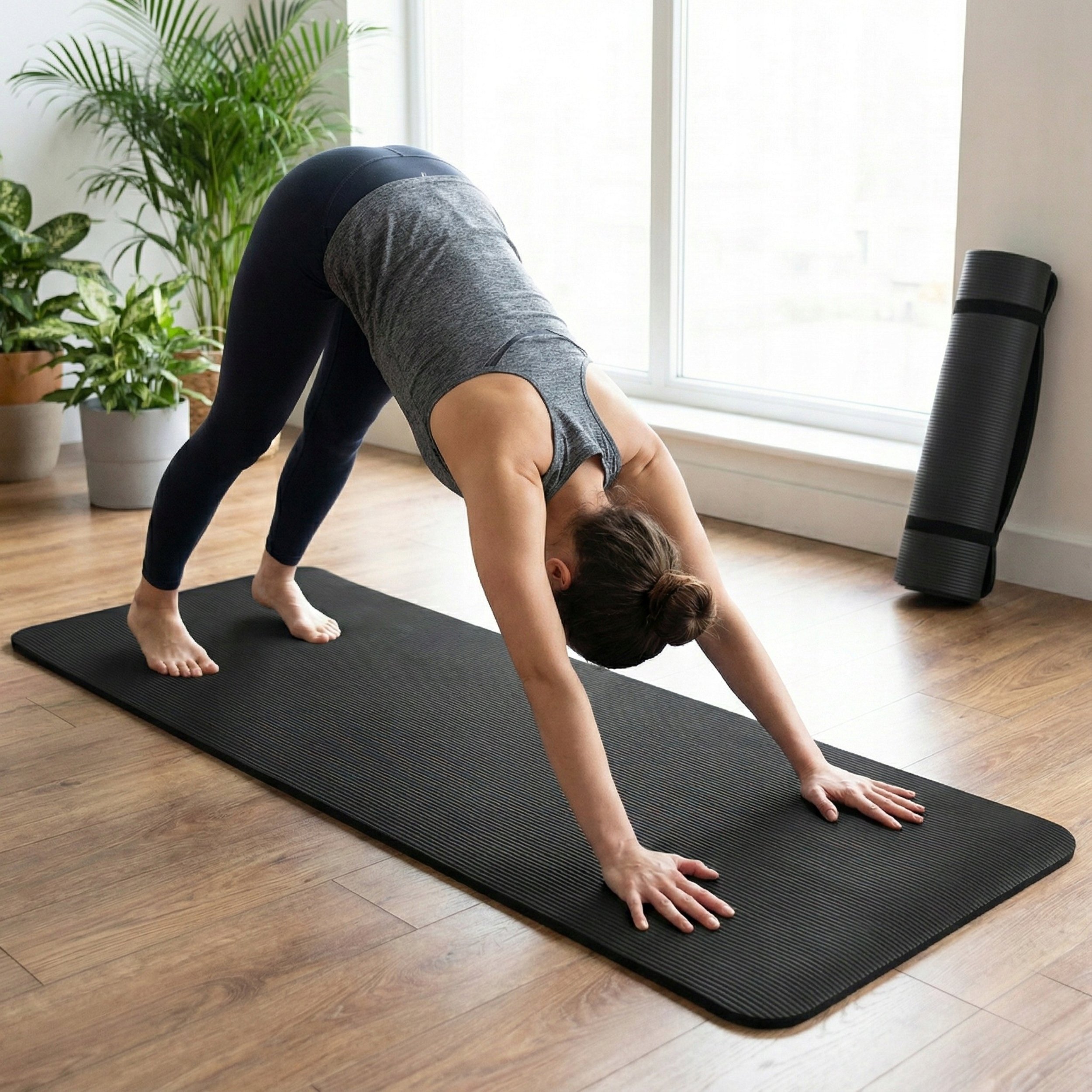 Funfit Mata do jogi fitnessu gruba czarna 183 x 61 x 1,5 cm (4831)