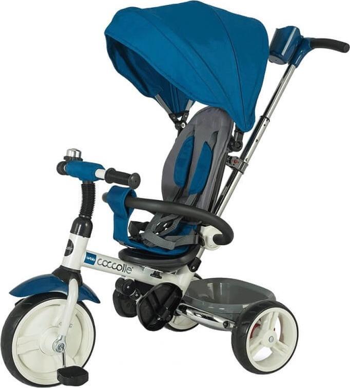 Dobry Worker Trójkołowy rowerek dla dzieci z prowadnikiem Coccolle Urbio Worker niebieski.