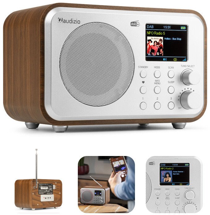 Radioodtwarzacz Audizio Radio Milan DAB+ z baterią w kolorze srebrnym one size