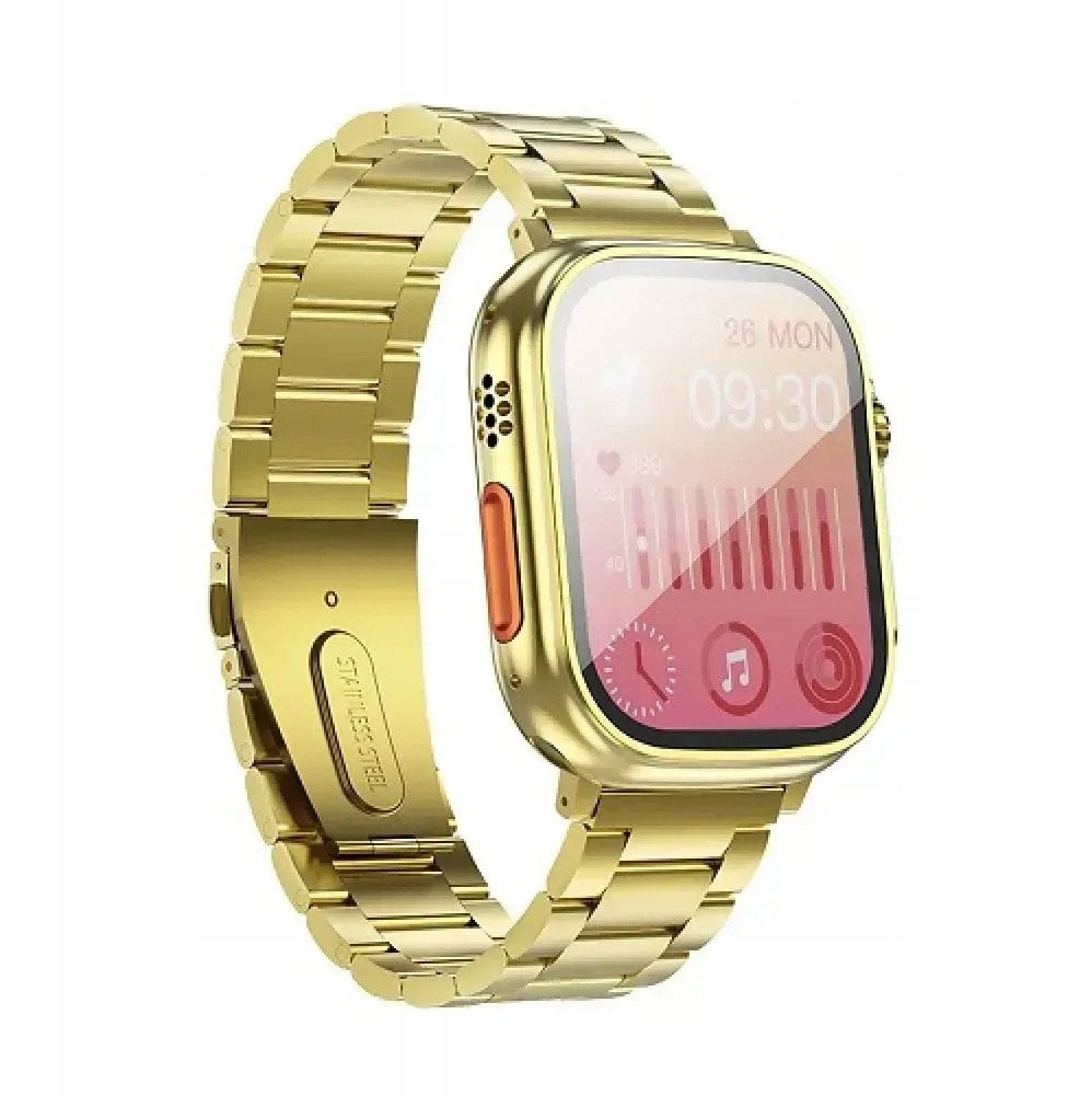 Smartwatch Hoco 1,96" TFT z funkcją rozmowy Y12 Ultra titanium złoty [EOL]