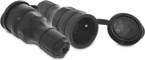 KEL Gniazdo przenośne z klapką 16A 2P+Z 250V IP54 czarny GN-54 (W-97448)