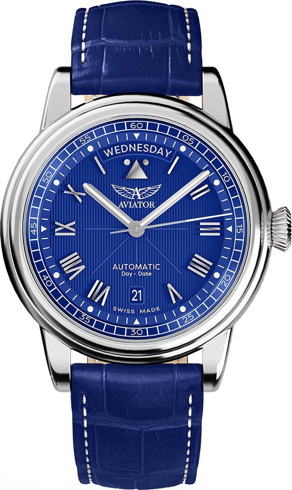 Zegarek Aviator Zegarek męski Aviator V.3.35.0.276.4 niebieski
