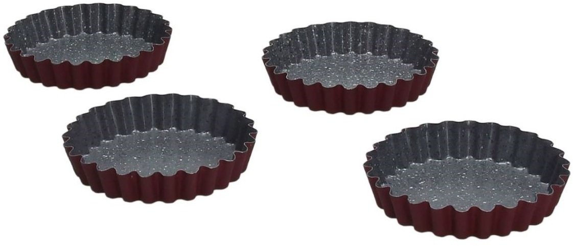 Tognana Zestaw czterech form do pieczenia Tart 10x10cm Bordowe W4444A5GGBOA