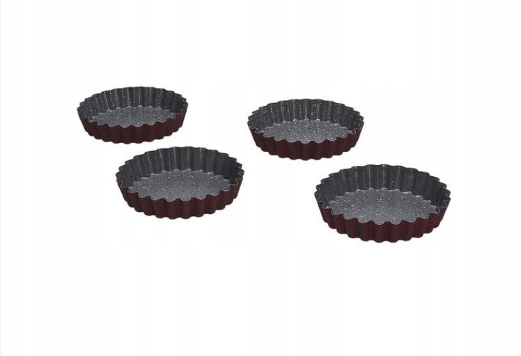Tognana Zestaw czterech form do pieczenia Tart 10x10cm Bordowe W4444A5GGBOA