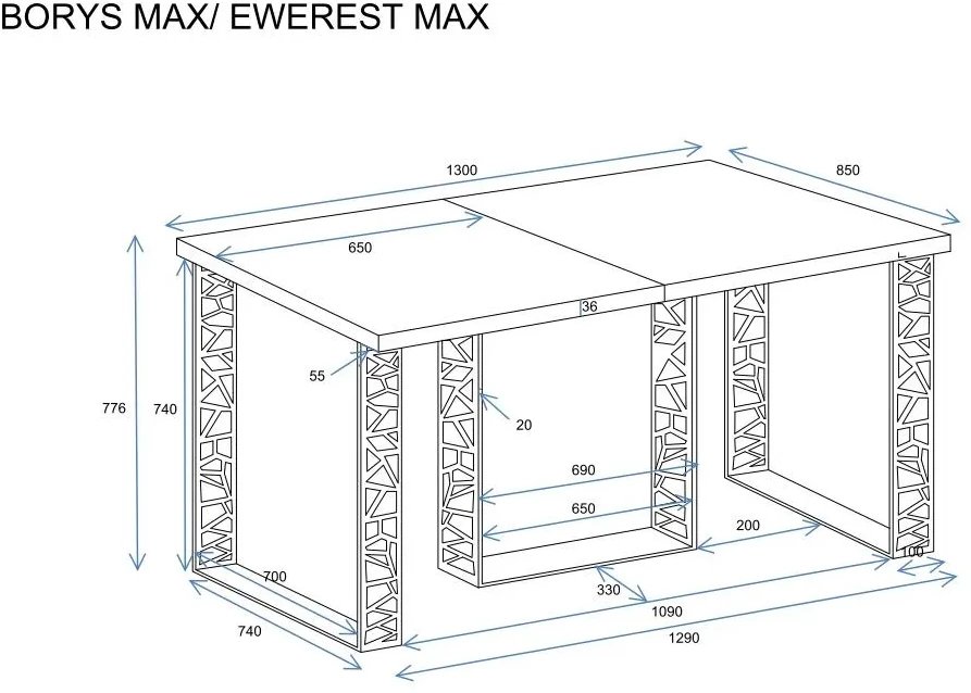 Stół rozkładany BORYS MAX 130(250)x85 dąb złoty craft ENDO