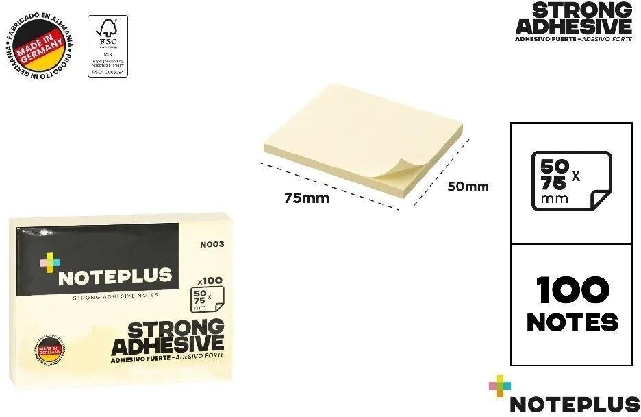 Ziemia Obiecana Karteczki samoprzylepne 75x50mm 100K żółte