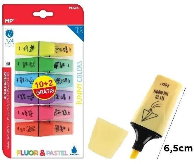 Pol-Mak Zakreślasz fluorescencyjno-pastelowy mini 12szt