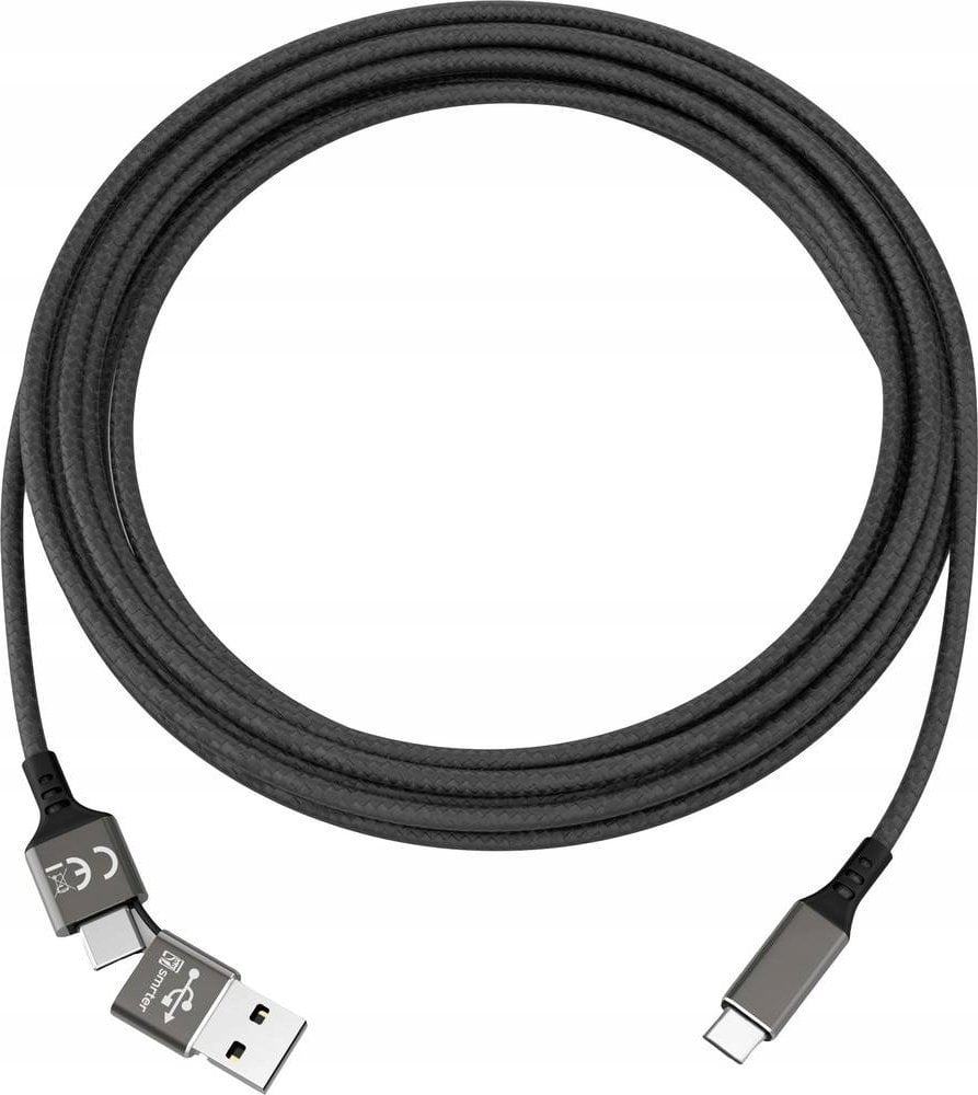 Kabel USB Smrter USB-C - USB-C 1 m Czarny (SMRTER_SPEEDY_C_BK)